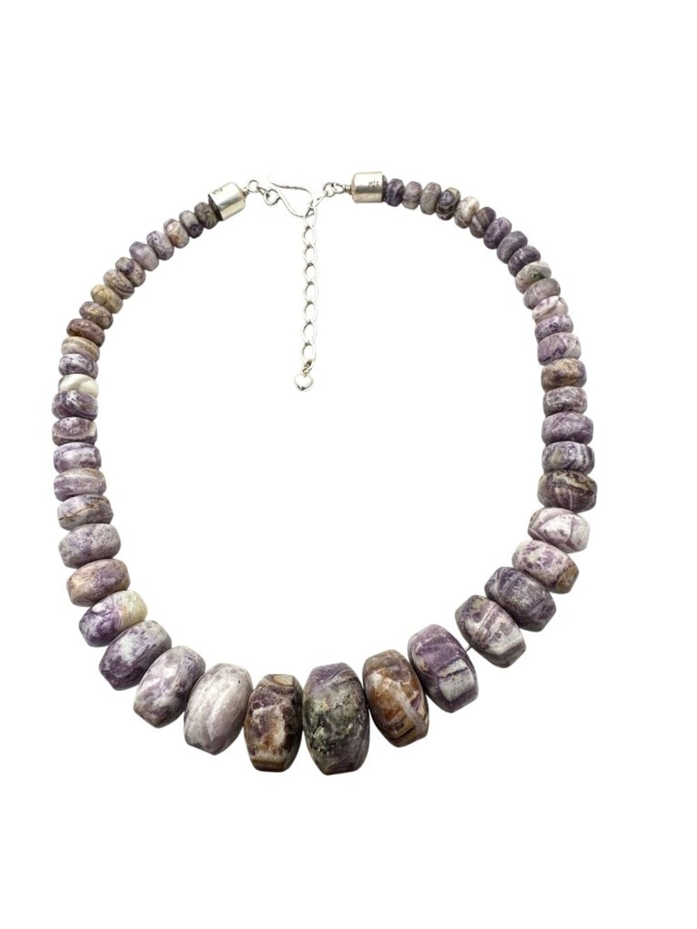 Jay King Mine Finds Purple Gemstone Beaded Necklace Sterling Silver